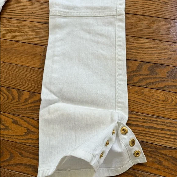 Tory Burch white Flared Cropped Jeans Size 23 - Picture 6 of 7